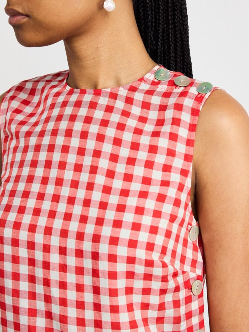 NWT DÔEN Coralie Dress in Scarlet Marilyn Gingham Size 4 - Picture 4 of 10
